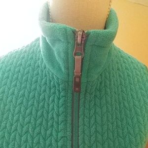 Turquoise Green Fleece Zippered Vest